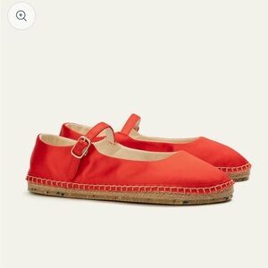 Red satin espadrilles